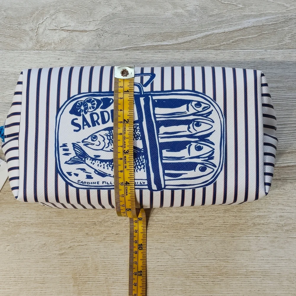 Striped Sardine Print Pouch
